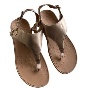 VIONIC Jolie Metallic Sandals Sz 11 Rose Gold Orthotic Women's Slingback